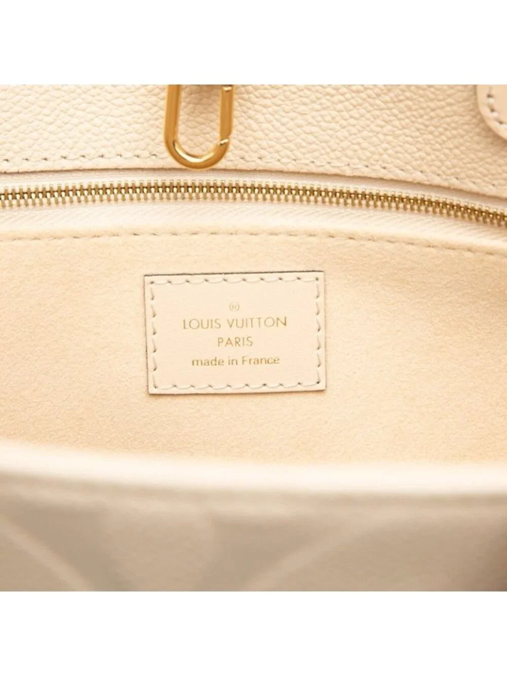 Louis Vuitton Monogram Empreinte On The Go MM Tote Cream Ivory Leather